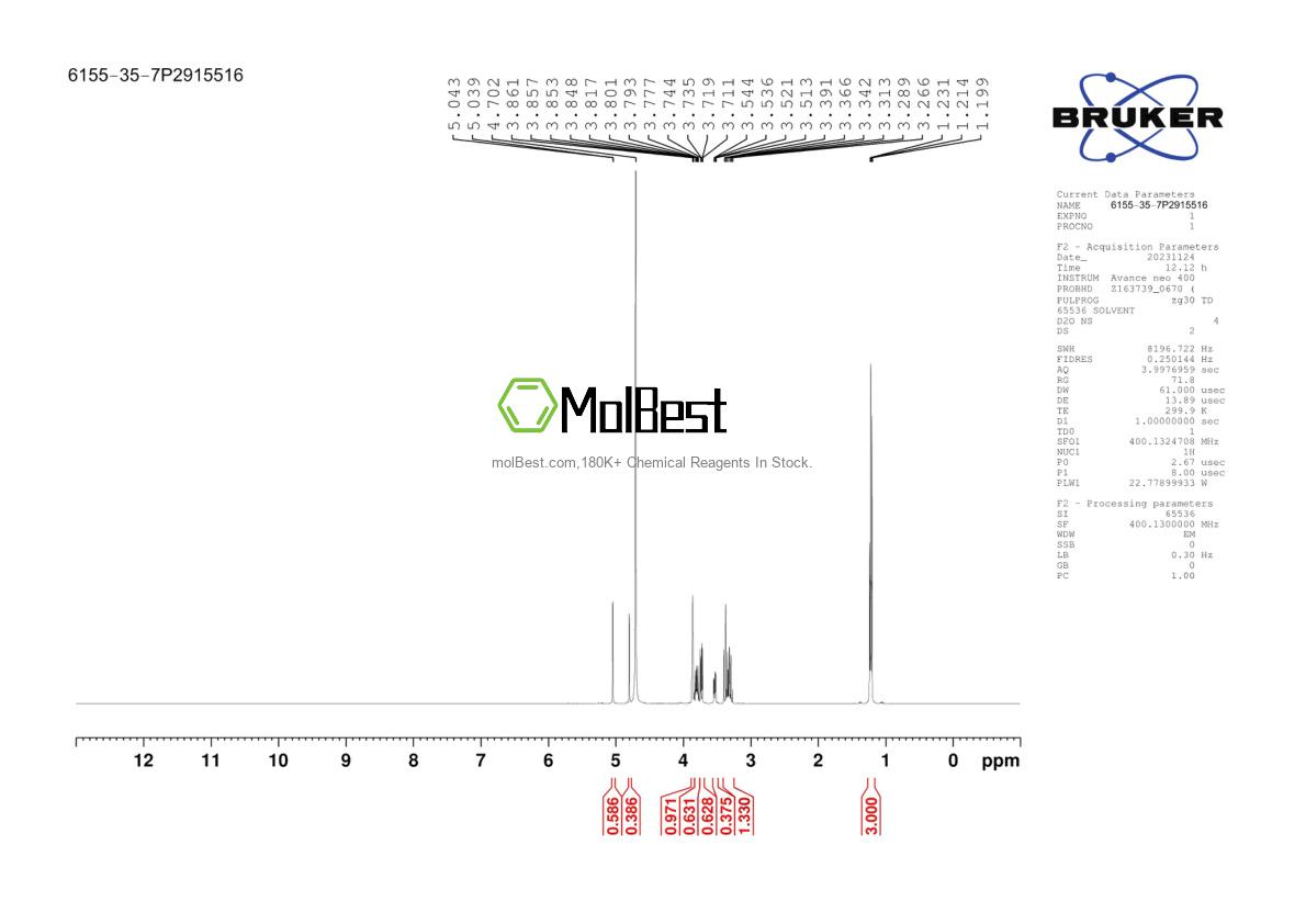 Physical sample testing spectrum (NMR) of 6155-35-7