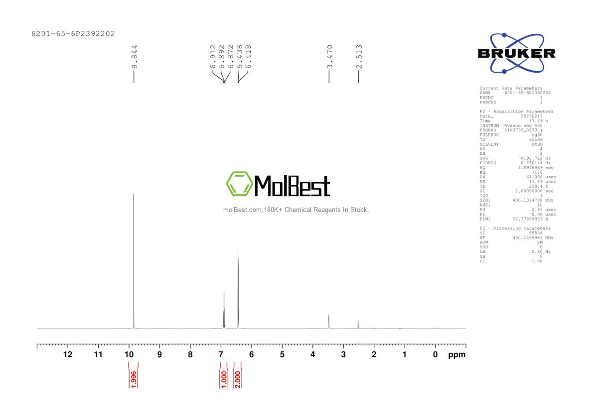 Physical sample testing spectrum (NMR) of 6201-65-6
