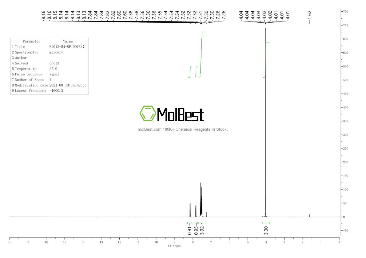 Spektrum pengujian sampel fisik (NMR) 62012-54-8