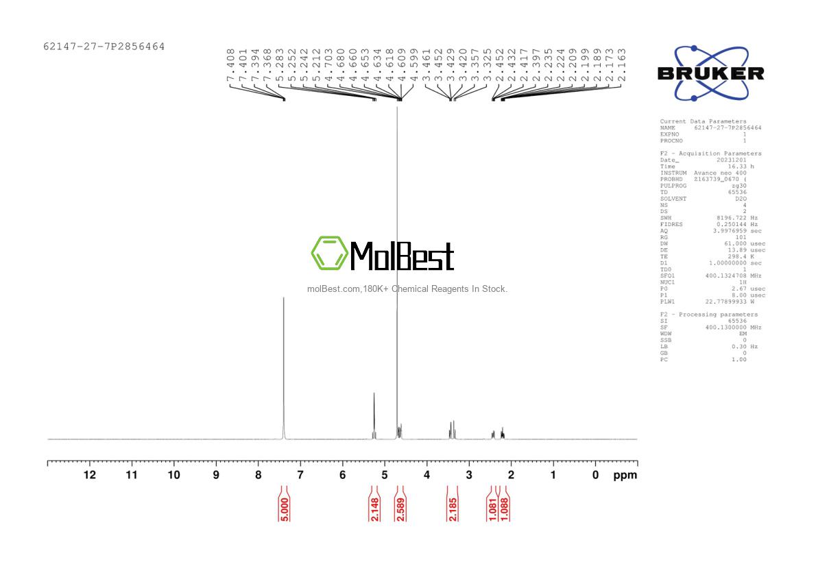 Espectro de teste de amostra física (NMR) de 62147-27-7