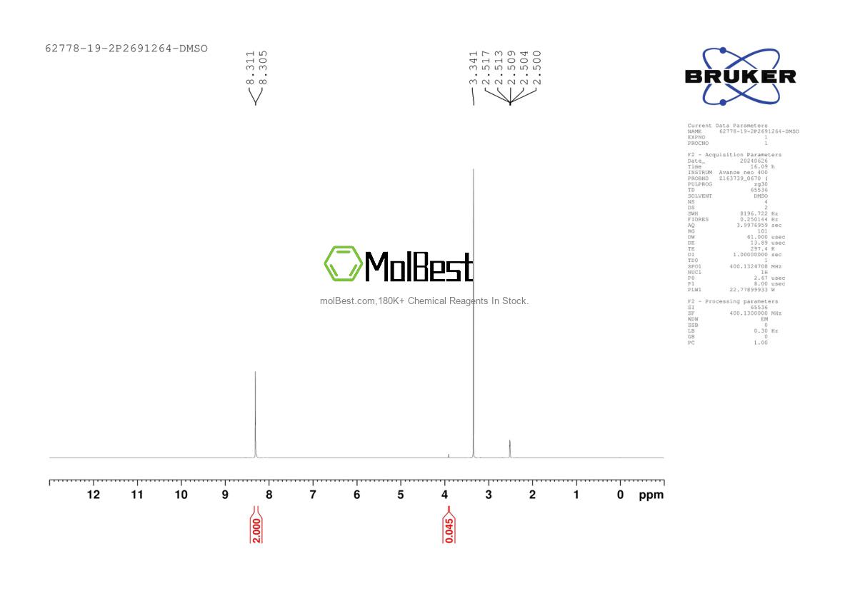 Spektrum pengujian sampel fisik (NMR) 62778-19-2