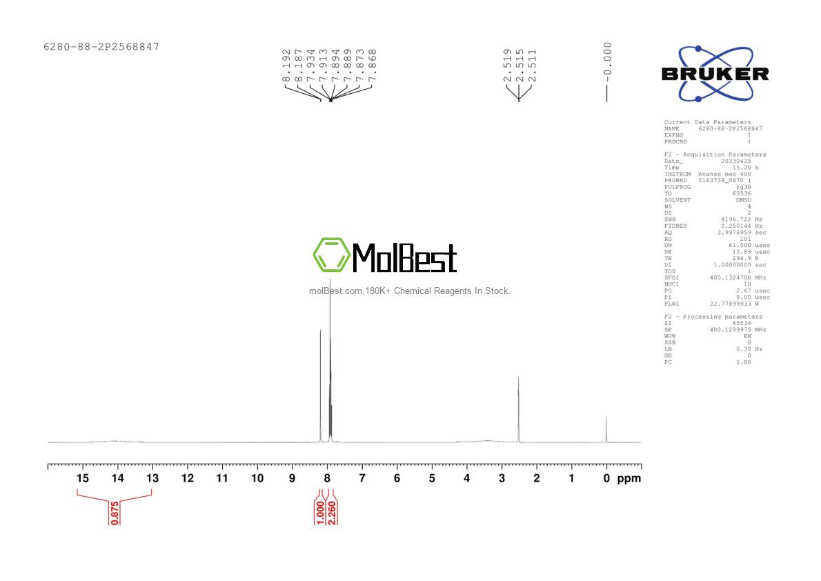 Physical sample testing spectrum (NMR) of 6280-88-2