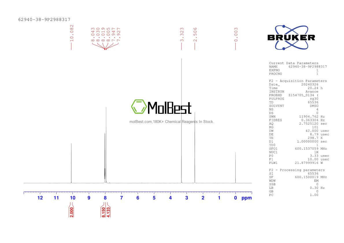Spektrum pengujian sampel fisik (NMR) 62940-38-9