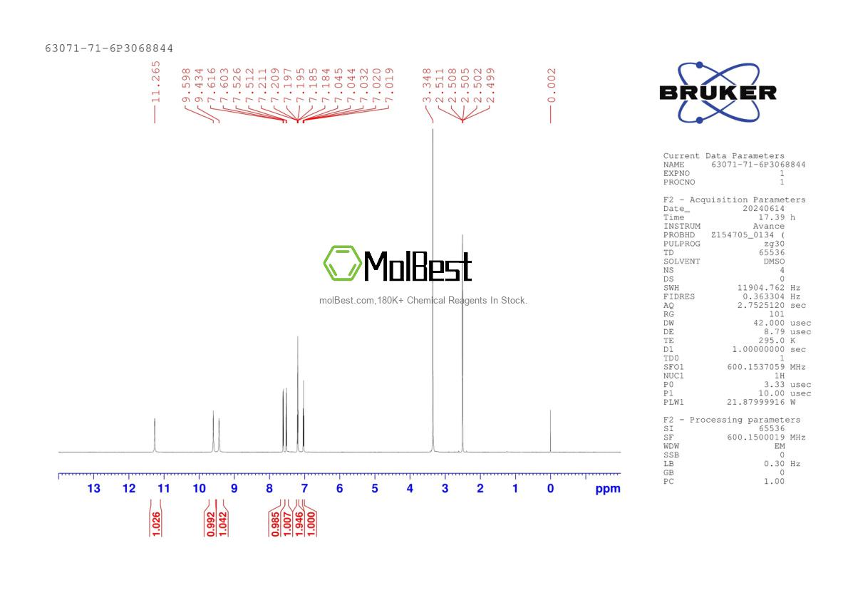 Spektrum pengujian sampel fisik (NMR) 63071-71-6