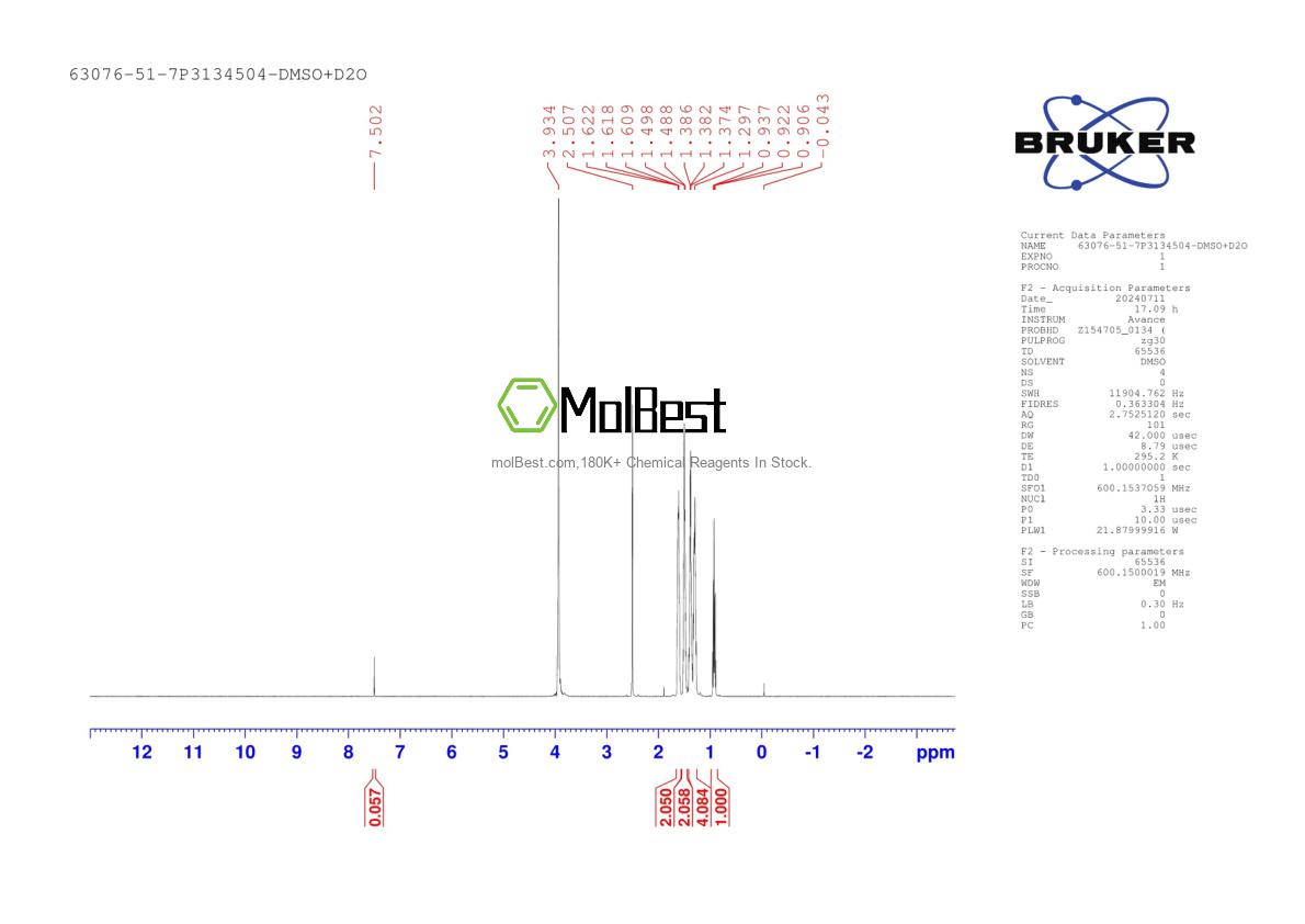 Spektrum pengujian sampel fisik (NMR) 63076-51-7