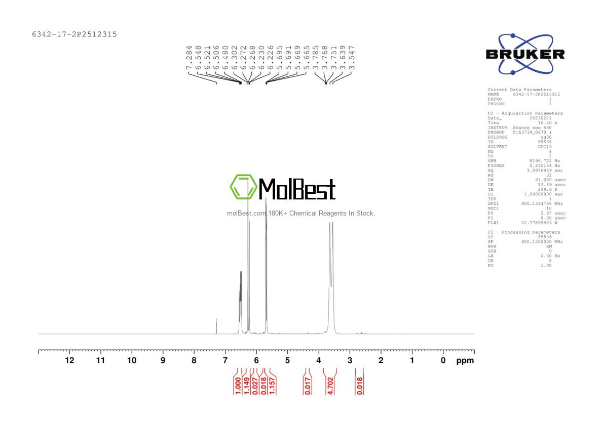 Physical sample testing spectrum (NMR) of 6342-17-2