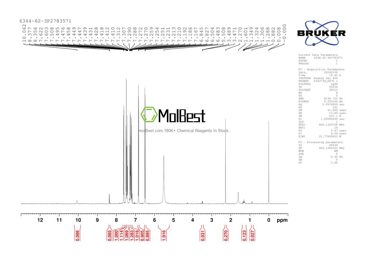 Physical sample testing spectrum (NMR) of 6344-62-3