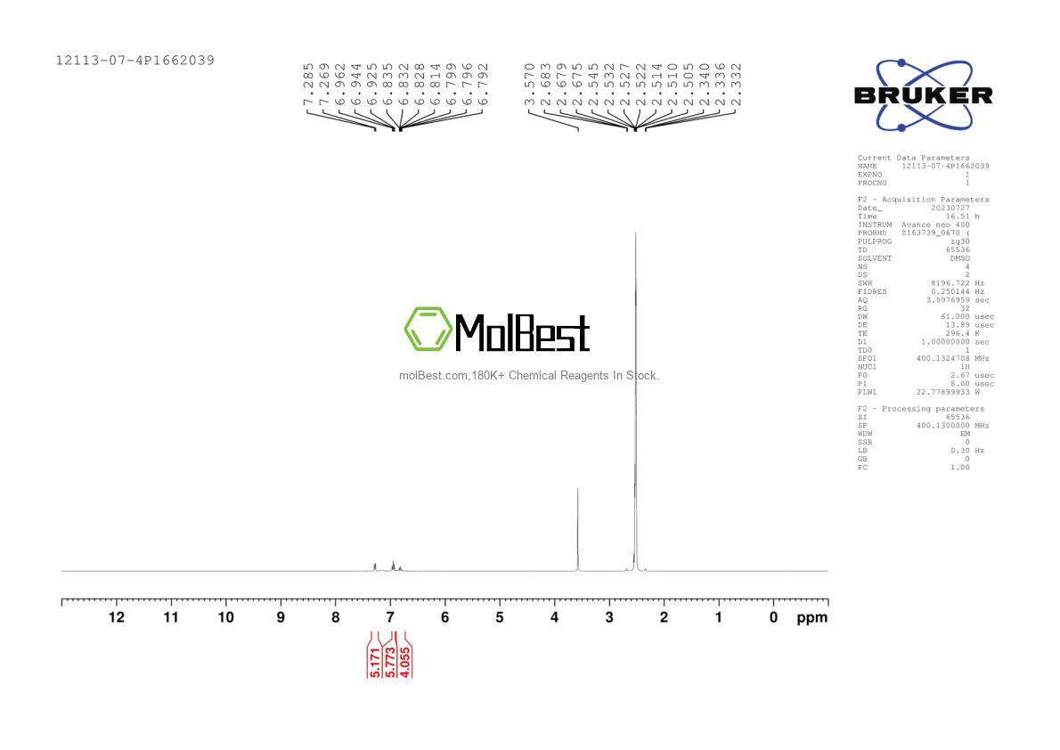 Physical sample testing spectrum (NMR) of 638-56-2