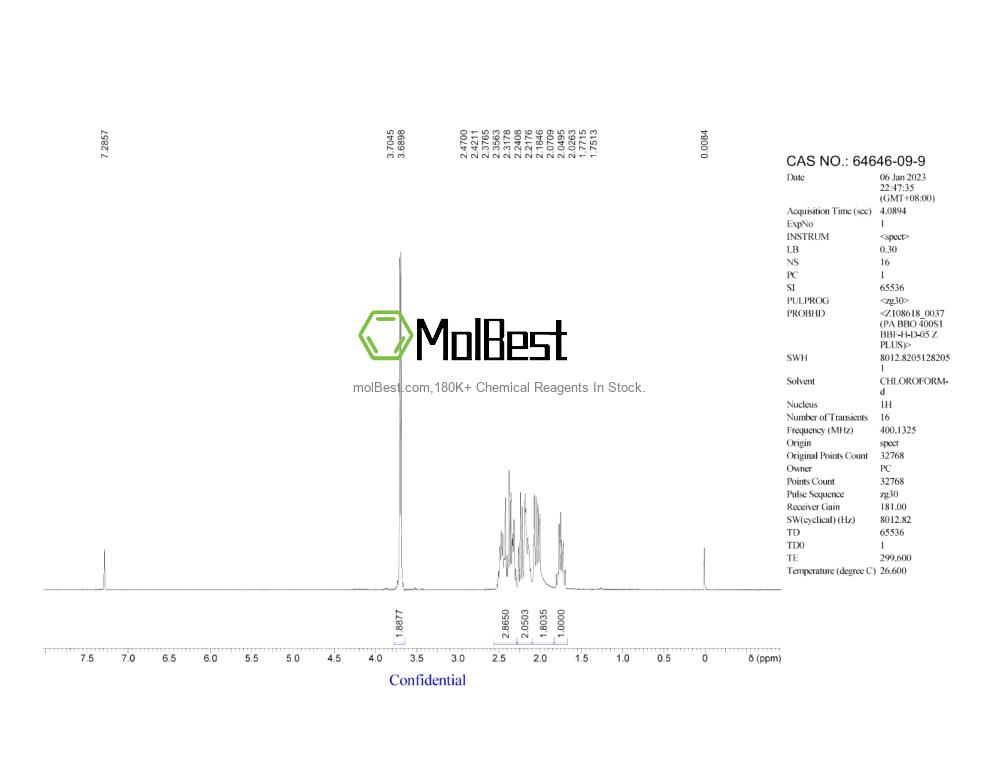 Physical sample testing spectrum (NMR) of 64646-09-9