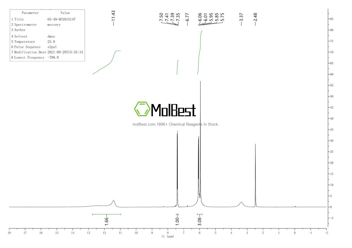 Physical sample testing spectrum (NMR) of 65-49-6