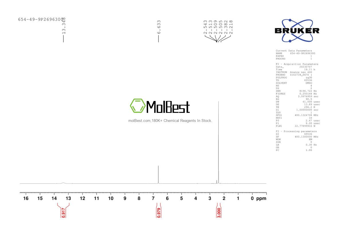 Physical sample testing spectrum (NMR) of 654-49-9