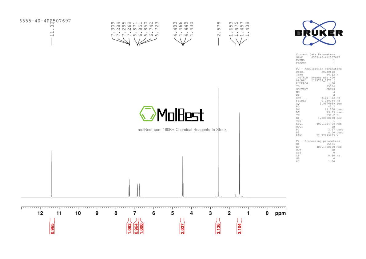 Physical sample testing spectrum (NMR) of 6555-40-4