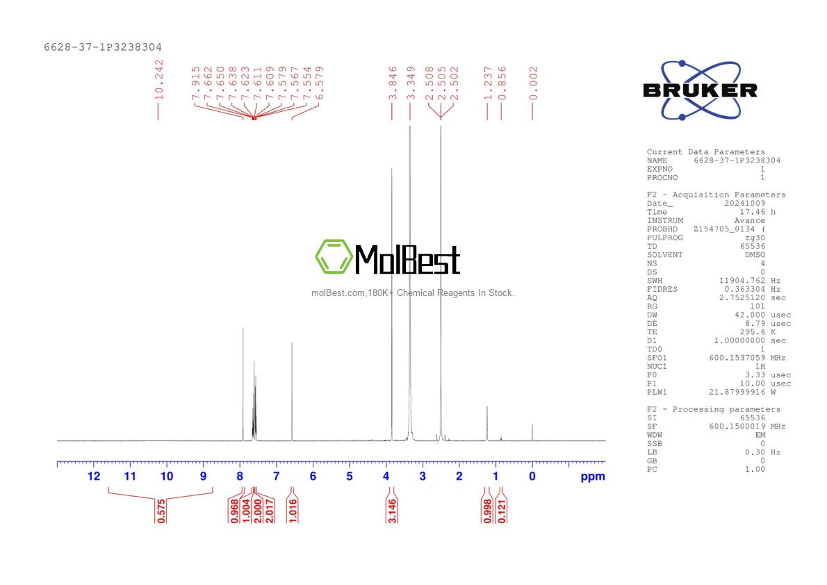 Spektrum pengujian sampel fisik (NMR) 6628-37-1