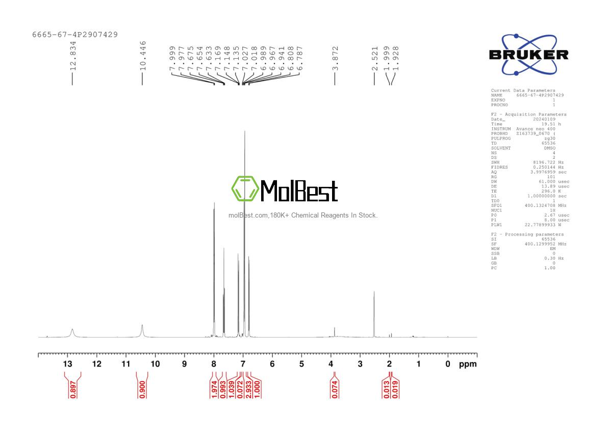 Spektrum pengujian sampel fisik (NMR) 6665-67-4