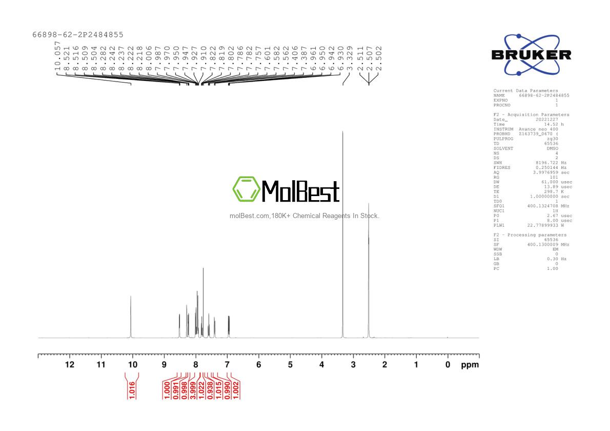 Spektrum pengujian sampel fisik (NMR) 66898-62-2