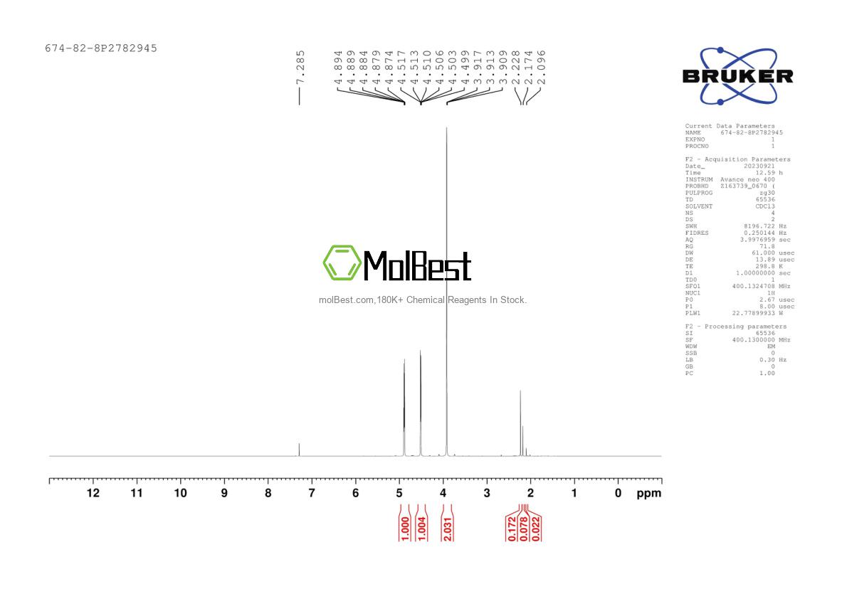 Physical sample testing spectrum (NMR) of 674-82-8
