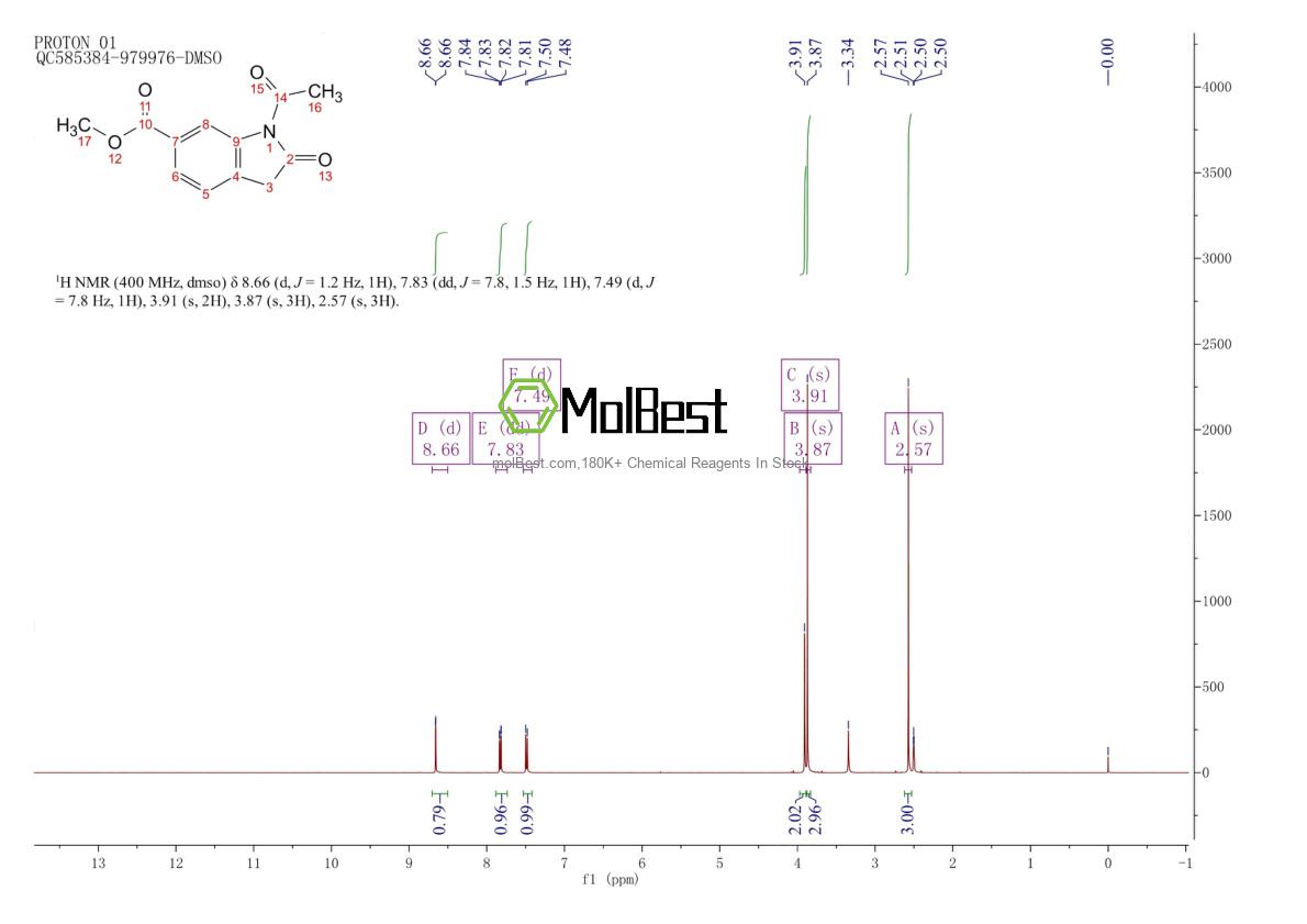 Espectro de prueba de muestra física (RMN) de 676326-36-6