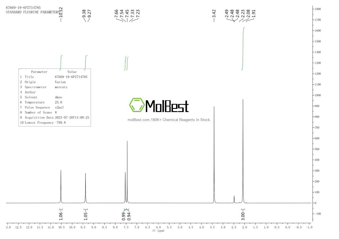 Physical sample testing spectrum (NMR) of 67669-19-6