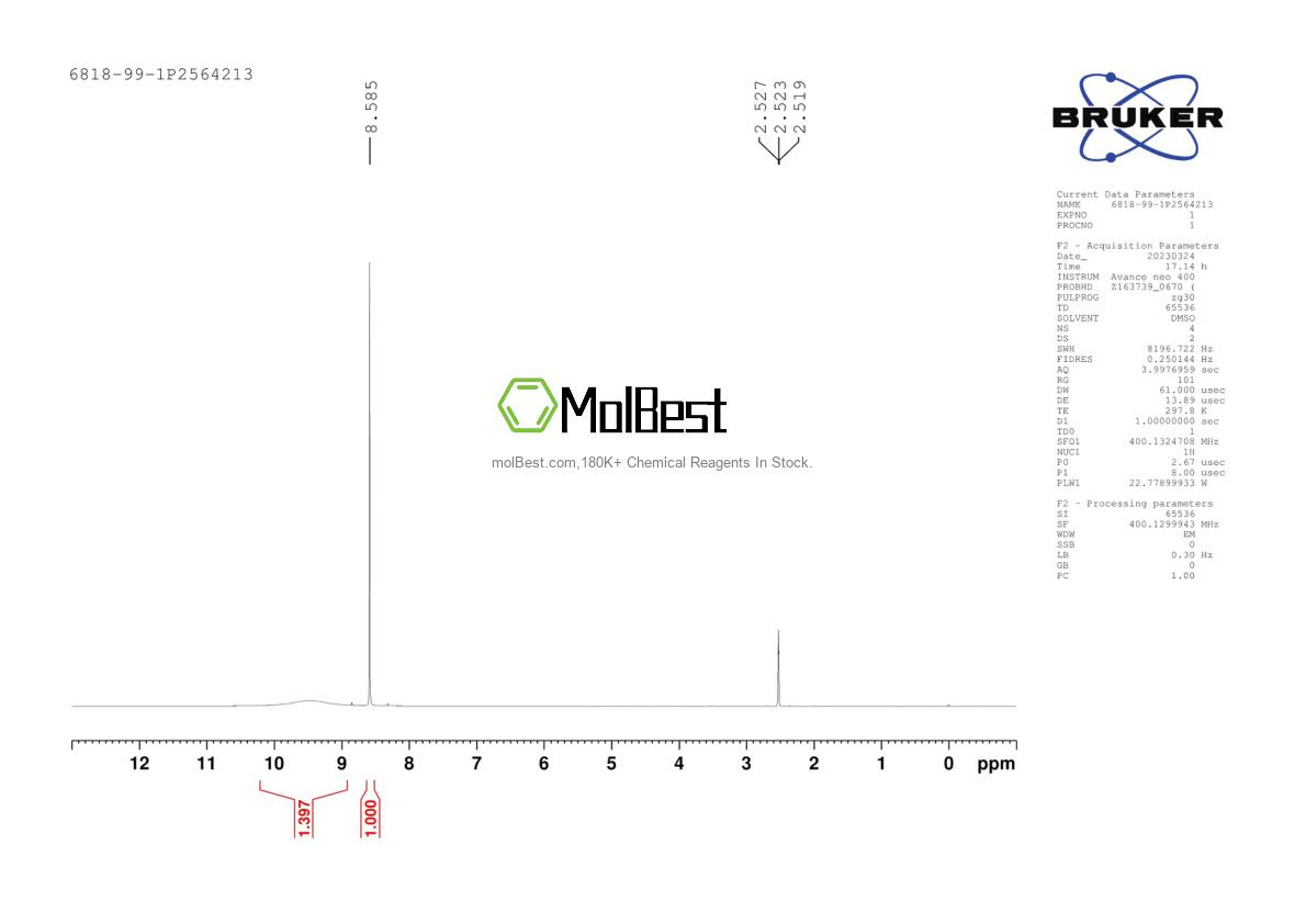 Physical sample testing spectrum (NMR) of 6818-99-1