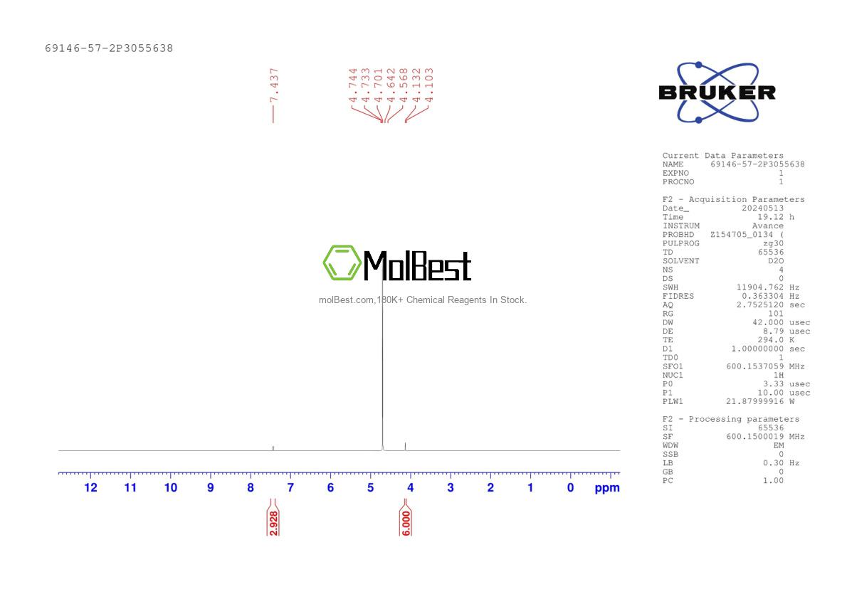 Physical sample testing spectrum (NMR) of 69146-57-2