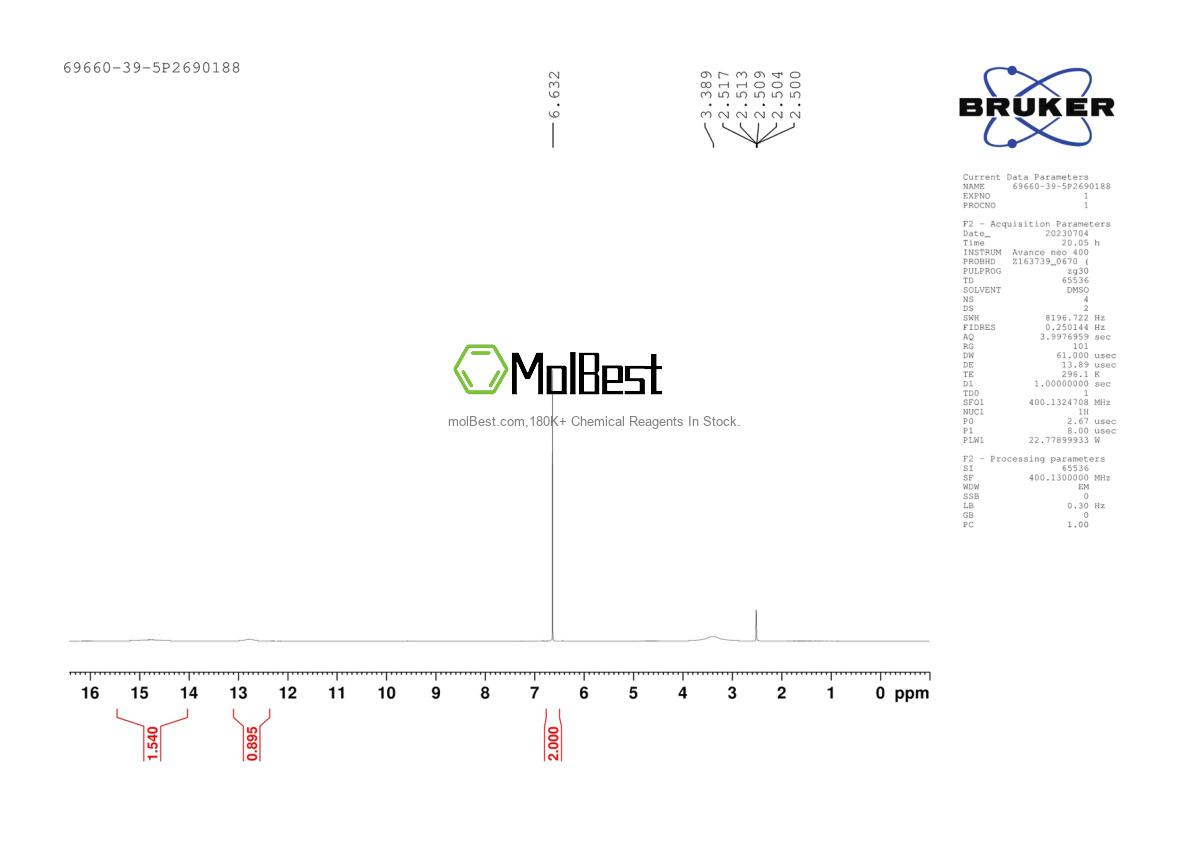 Physical sample testing spectrum (NMR) of 69660-39-5
