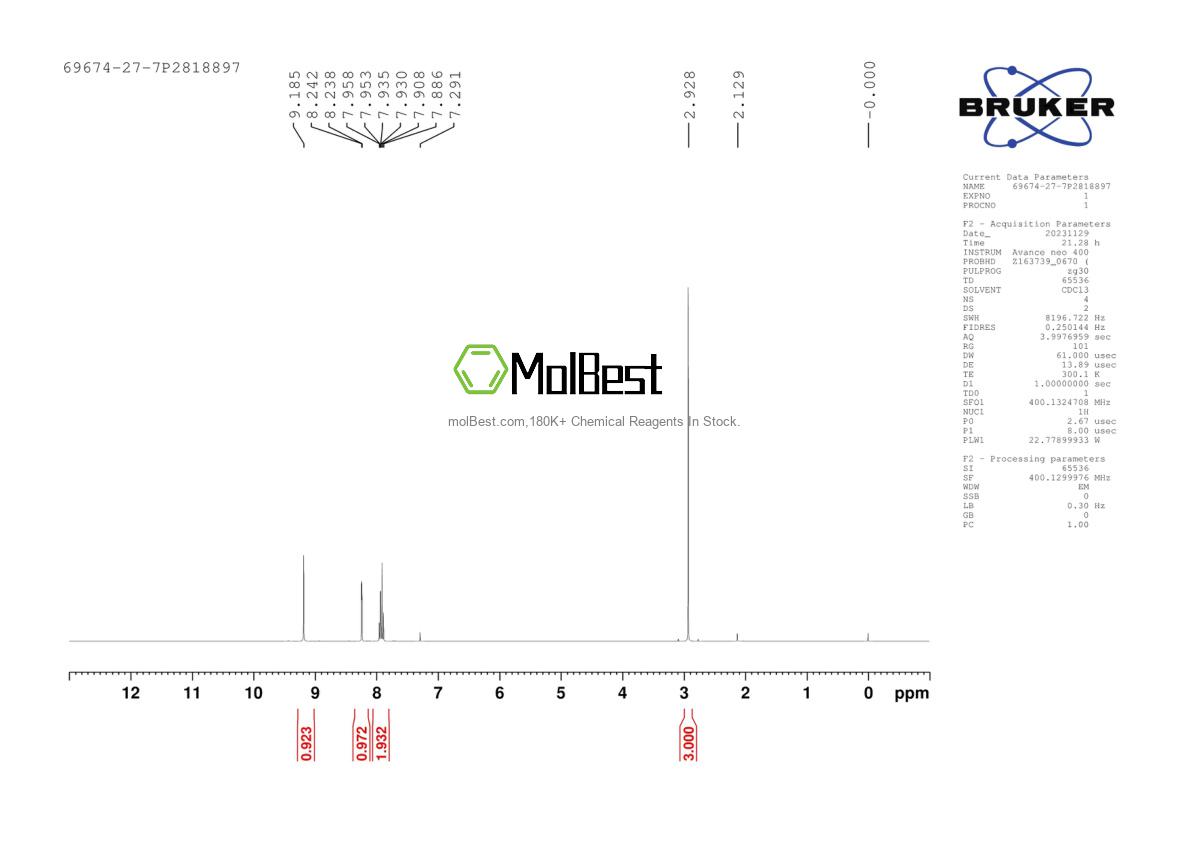Physical sample testing spectrum (NMR) of 69674-27-7