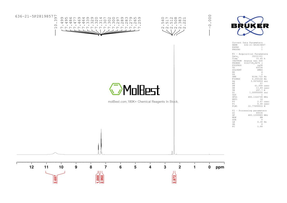 Physical sample testing spectrum (NMR) of 6974-29-4