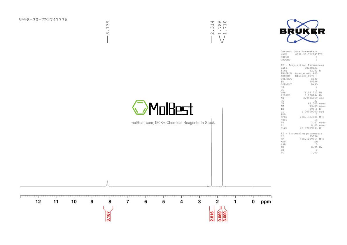 Physical sample testing spectrum (NMR) of 6998-30-7