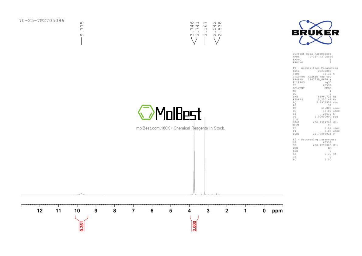 Spektrum pengujian sampel fisik (NMR) 70-25-7
