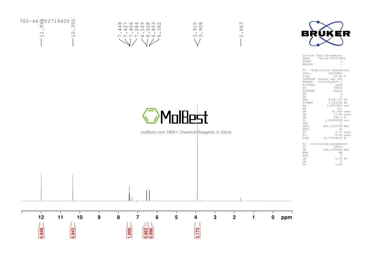 Physical sample testing spectrum (NMR) of 700-44-7