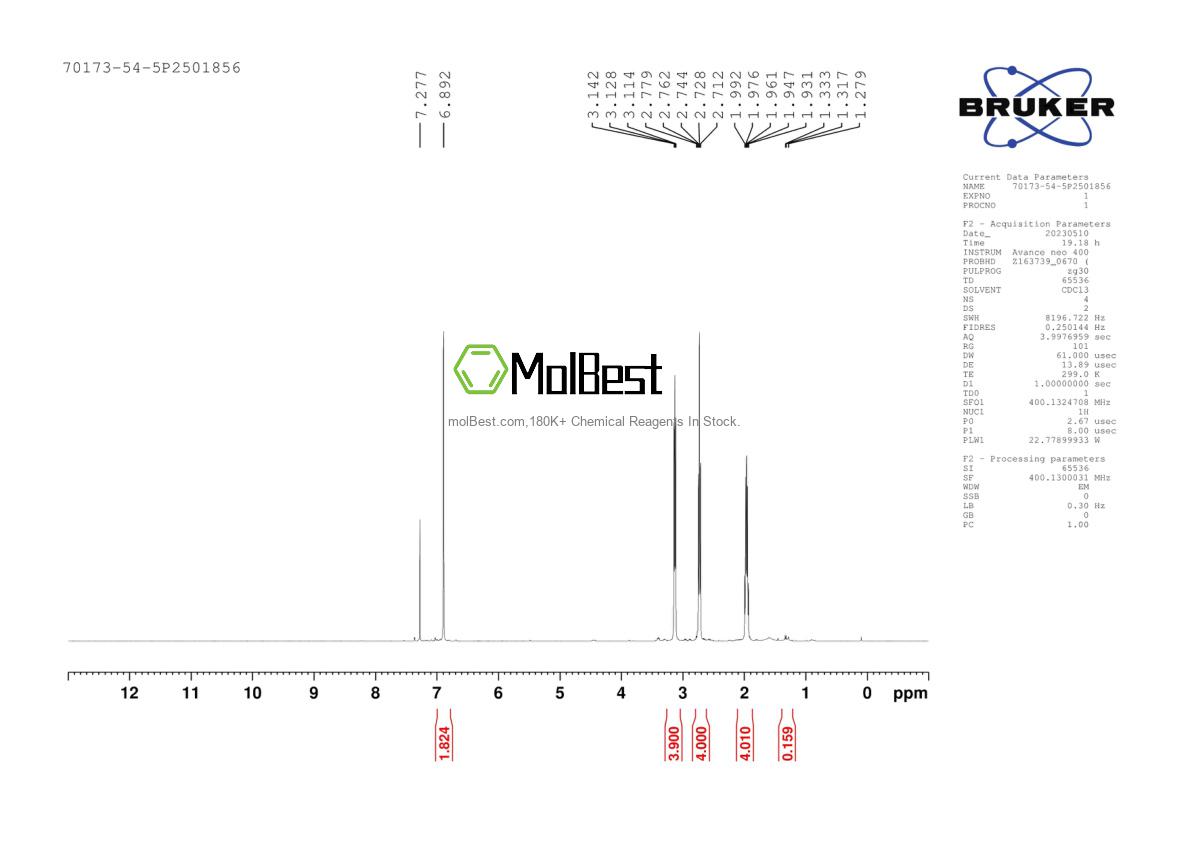 Spektrum pengujian sampel fisik (NMR) 70173-54-5