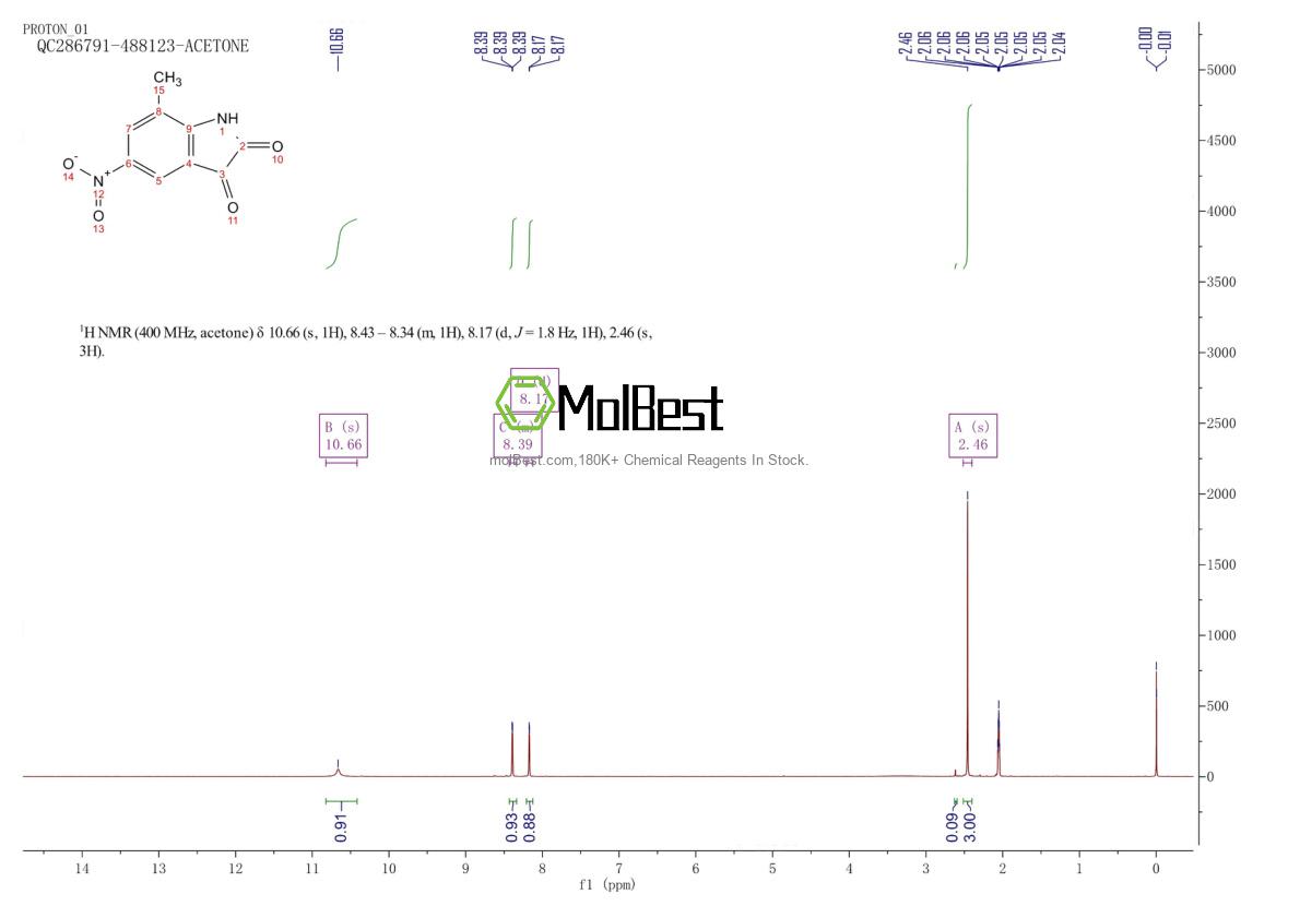 Spektrum pengujian sampel fisik (NMR) 70343-13-4