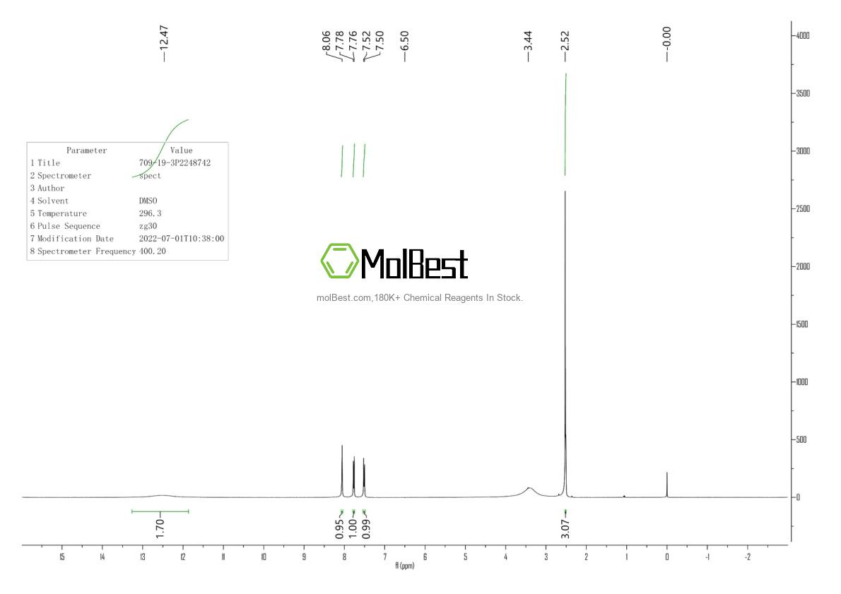 Espectro de teste de amostra física (NMR) de 709-19-3