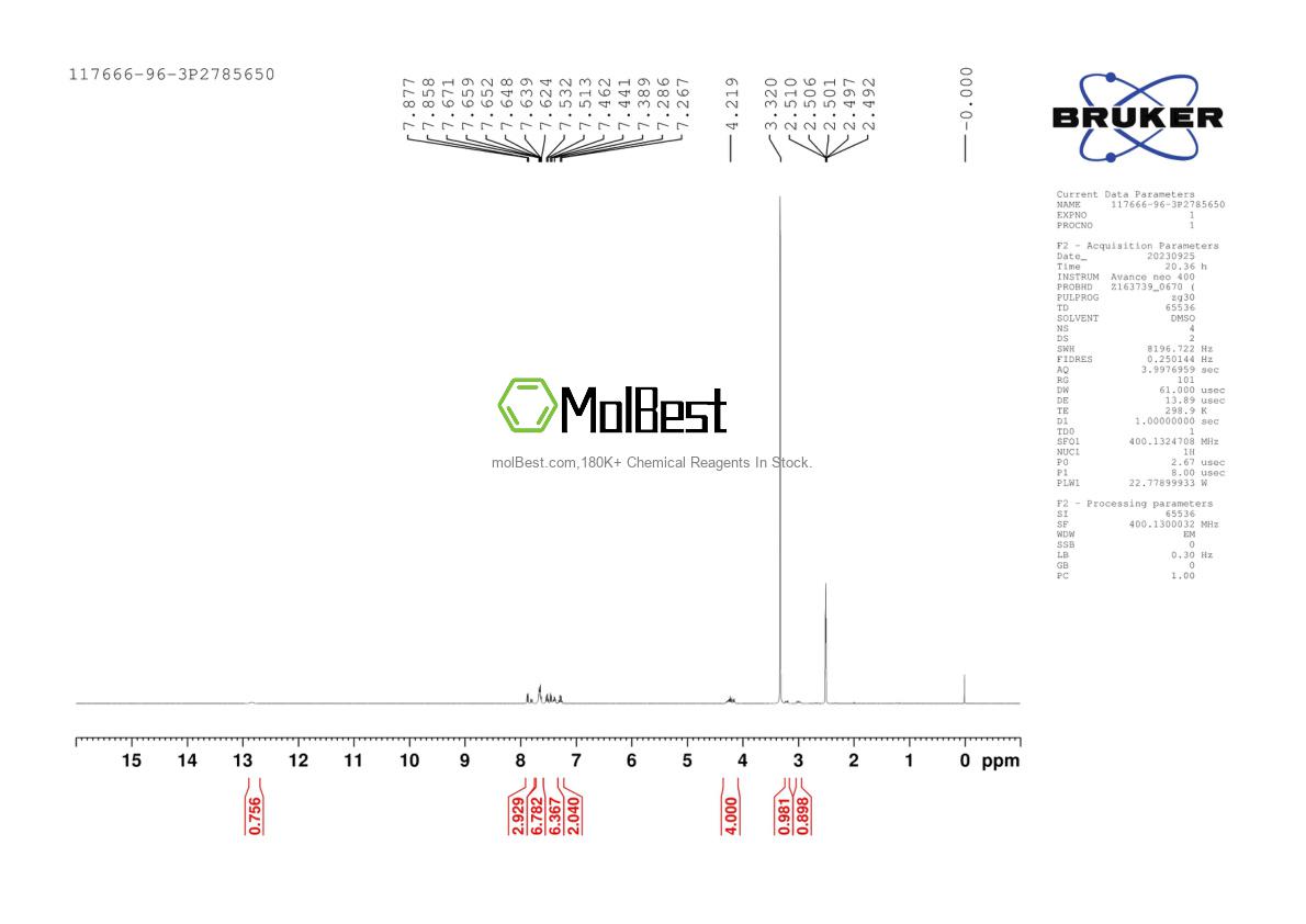 Physical sample testing spectrum (NMR) of 709-50-2