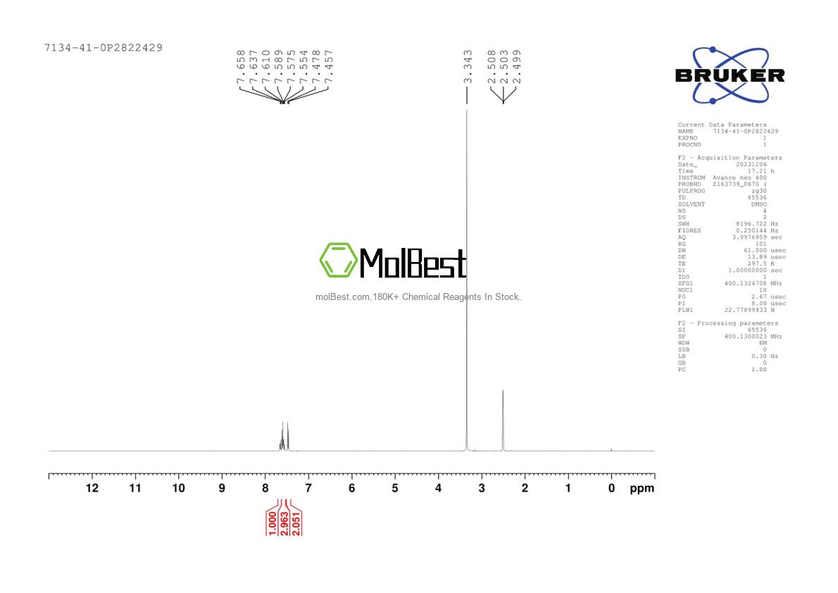 Physical sample testing spectrum (NMR) of 7134-41-0