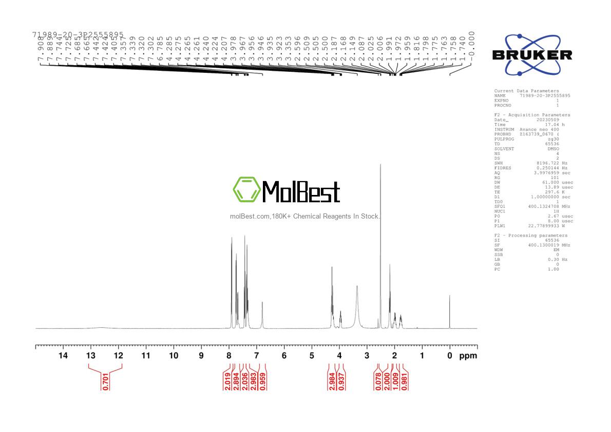 Physical sample testing spectrum (NMR) of 71989-20-3