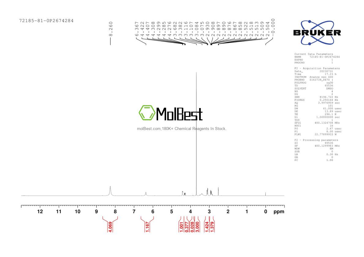 Physical sample testing spectrum (NMR) of 72185-81-0