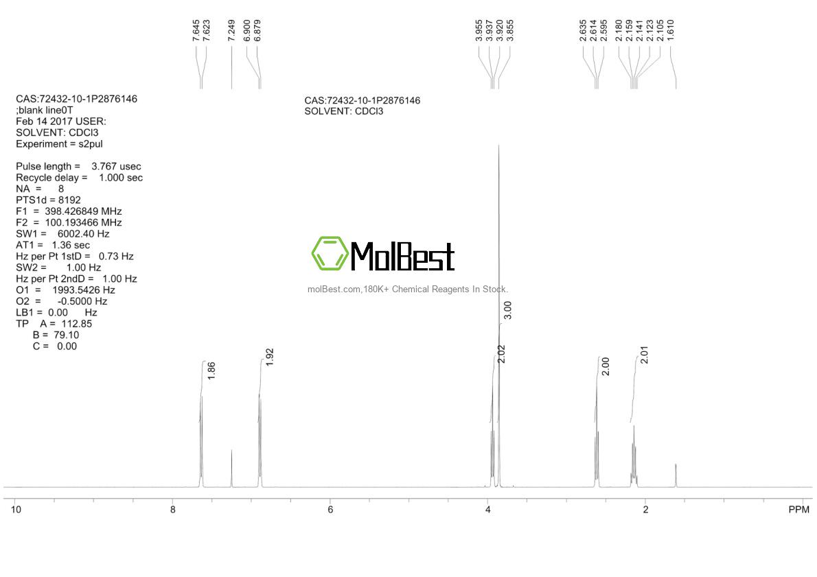 Physical sample testing spectrum (NMR) of 72432-10-1