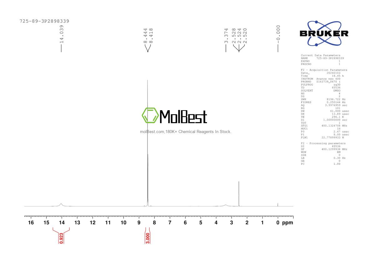 Physical sample testing spectrum (NMR) of 725-89-3