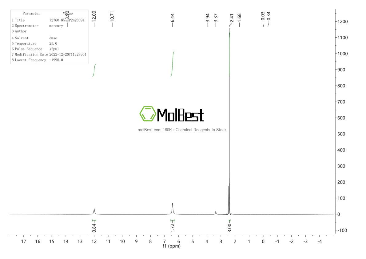 Physical sample testing spectrum (NMR) of 72760-85-1