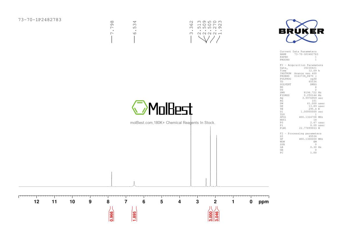 Spektrum pengujian sampel fisik (NMR) 73-70-1