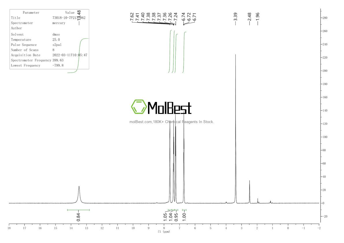 Phổ kiểm tra mẫu thực (NMR) của 73018-10-7