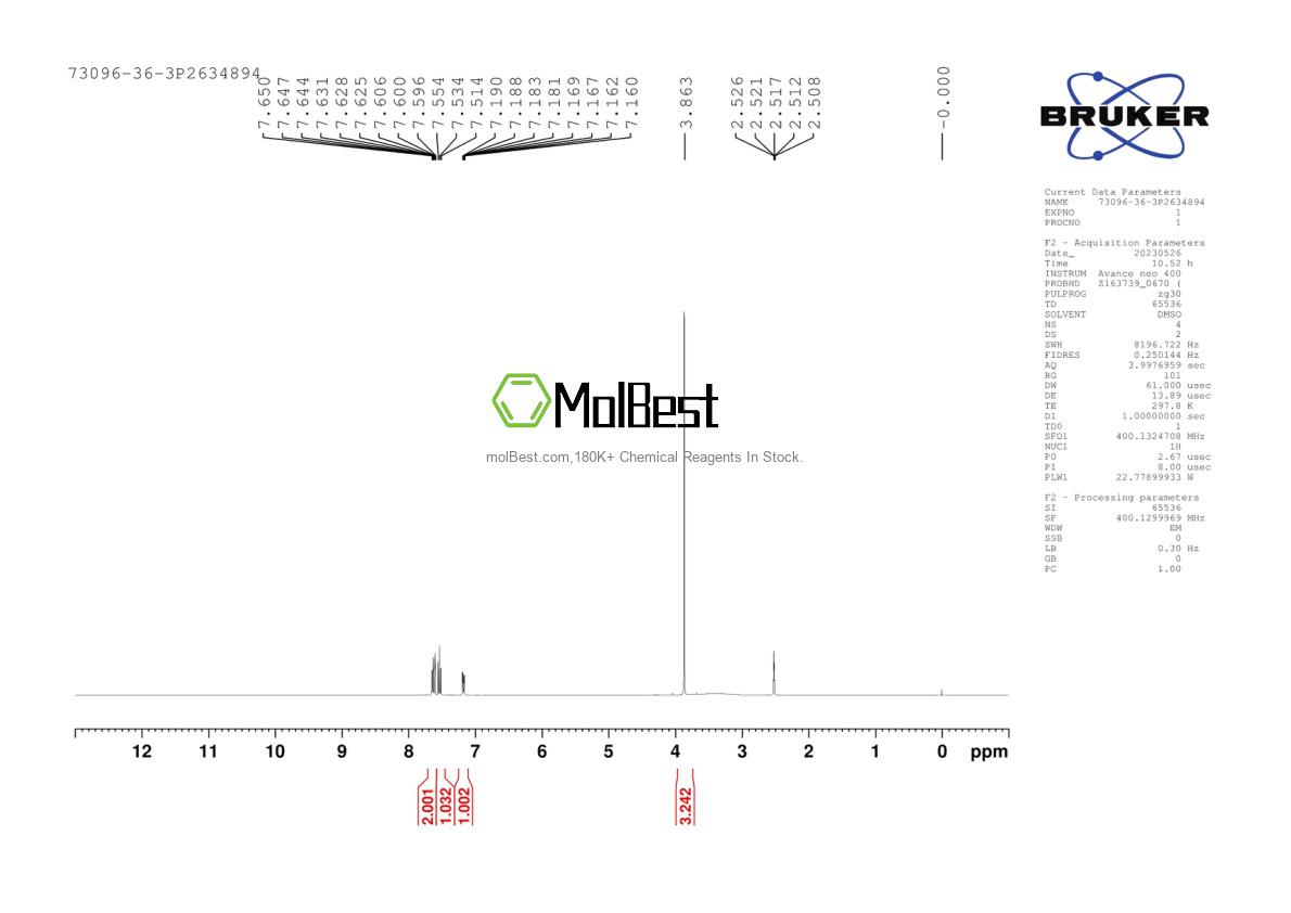 Spektrum pengujian sampel fisik (NMR) 73096-36-3