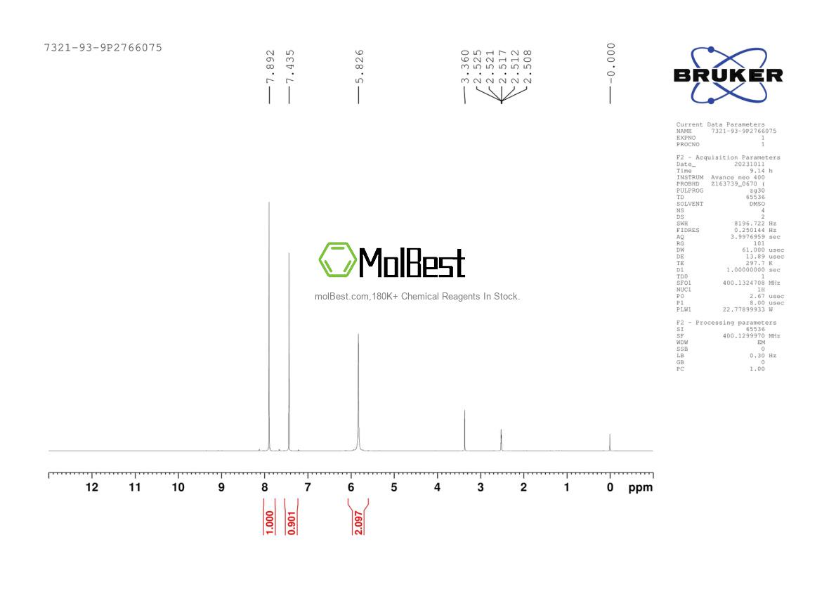 Physical sample testing spectrum (NMR) of 7321-93-9