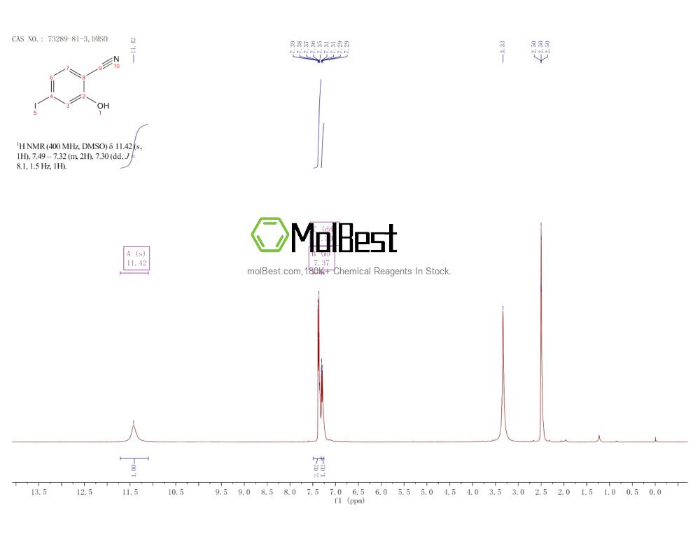 Physical sample testing spectrum (NMR) of 73289-81-3