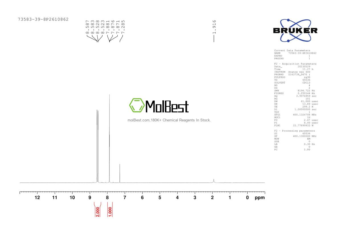 Physical sample testing spectrum (NMR) of 73583-39-8