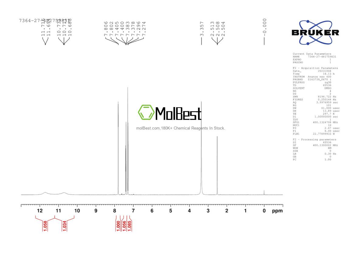 Physical sample testing spectrum (NMR) of 7364-27-4