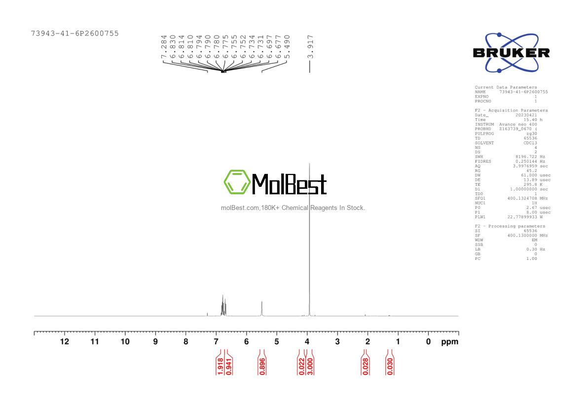 Physical sample testing spectrum (NMR) of 73943-41-6