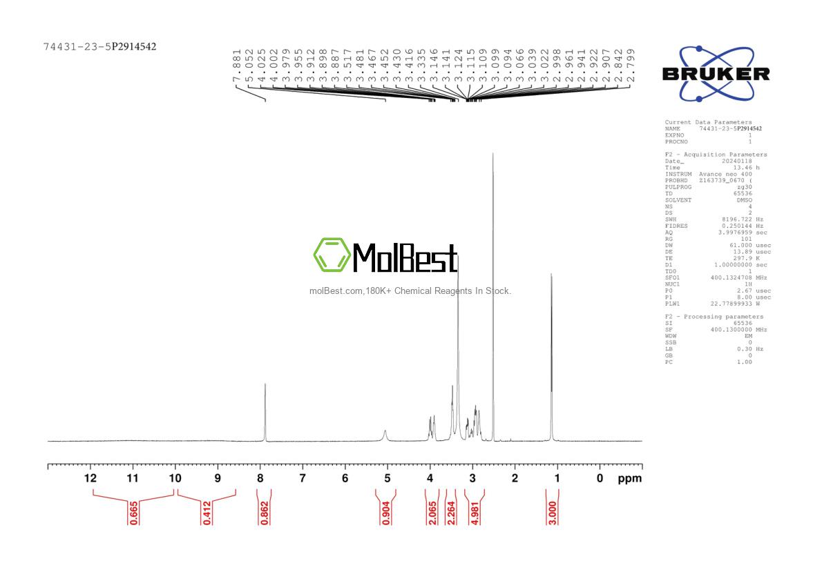 Physical sample testing spectrum (NMR) of 74431-23-5