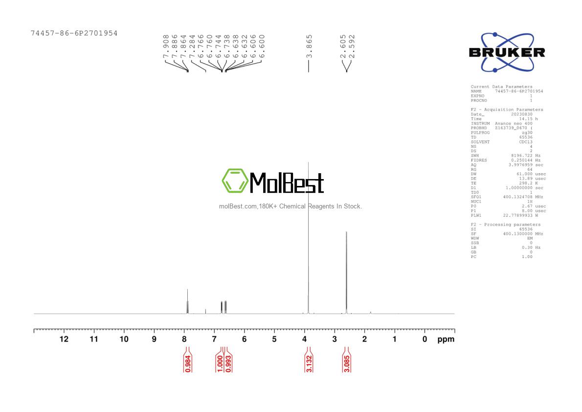 Physical sample testing spectrum (NMR) of 74457-86-6